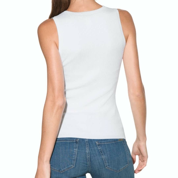 NWT White House Black Market Button Front White Tank Size Small - Picture 3 of 10